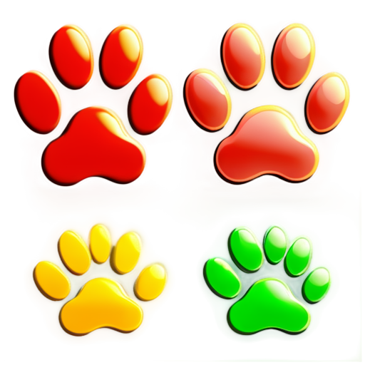 Make an icon with animal's paws with colorful - icon | sticker