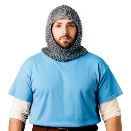 Simple poor medieval chainmail hood - icon | sticker