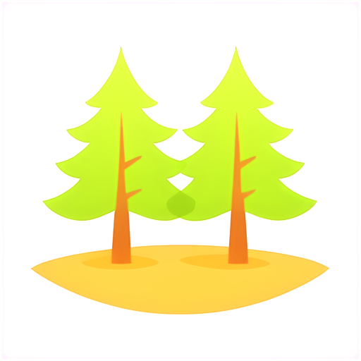 two trees in forest notion style - icon | sticker