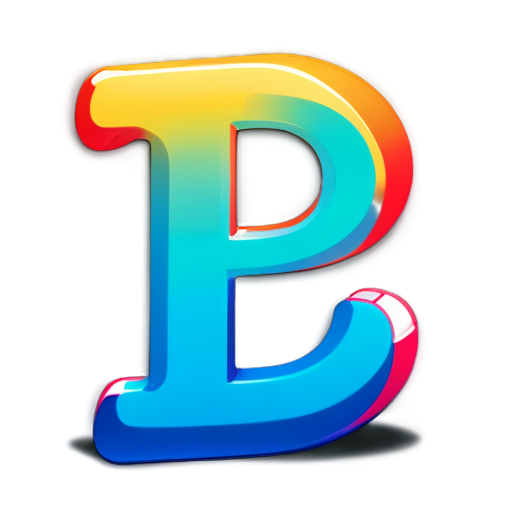 Gradient color, the letter F and A which is tilted at a large angle and stretches from one angle to another - icon | sticker