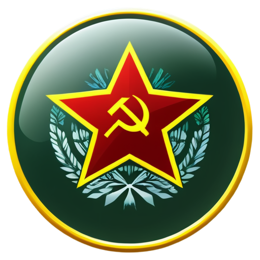 Make an emblem with USSR and RussianFederation flag vibe circle - icon | sticker