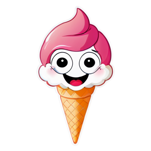 mascot with smiley face friendly Ice cream logo for streamer avatar - icon | sticker