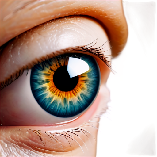 Eye combined with a magnifying glass icon representing search - icon | sticker