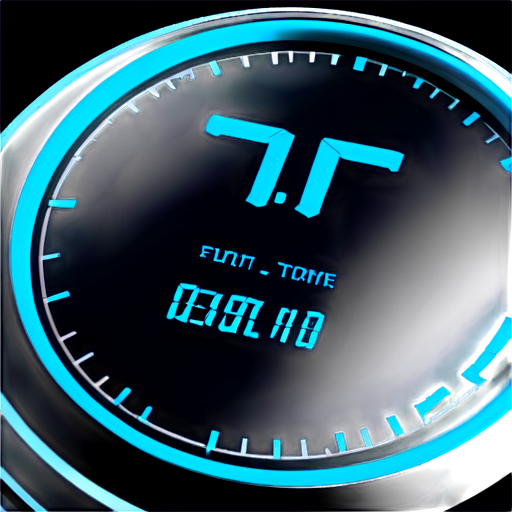 4d Round timer dark turquoise dark blue non white non black 3d tecknick 3d stopwatch very very mach inform tables very small 3d digitall very small millisecond information animations - icon | sticker