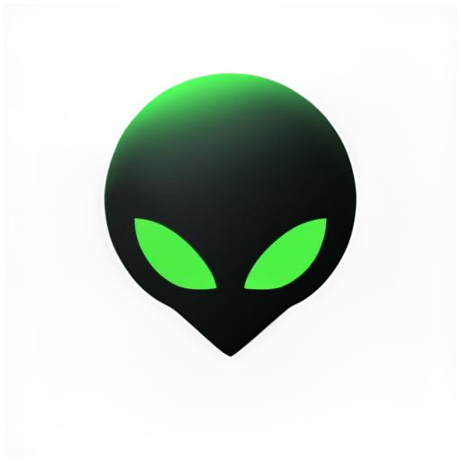 alien dark style logo black and green colors - icon | sticker