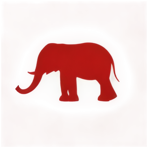 Red elephant - icon | sticker