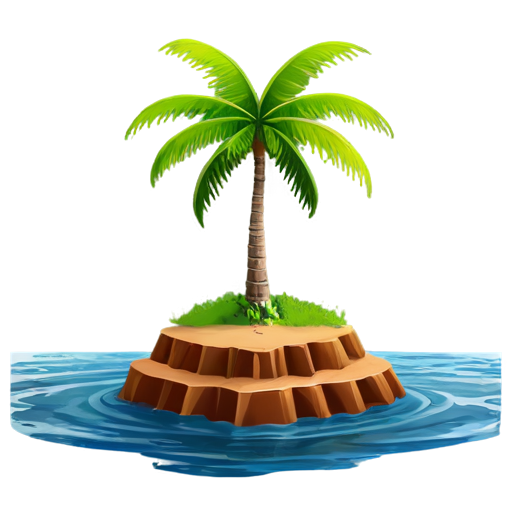 island into ocean, with palm and money case openvpn - icon | sticker