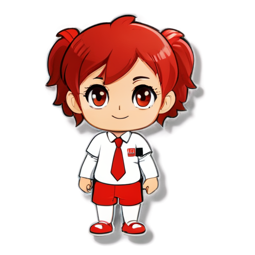 IT-support mascot with red and white colors - icon | sticker