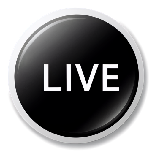 Inscription in white on a black background in a circle: Traffic Live - icon | sticker