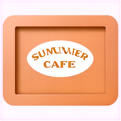 summer cafe wooden frame - icon | sticker