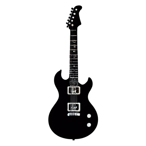 electric guitar, vector, black, minimalistic, solid fill - icon | sticker