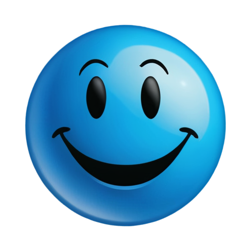 blue smiley face - icon | sticker