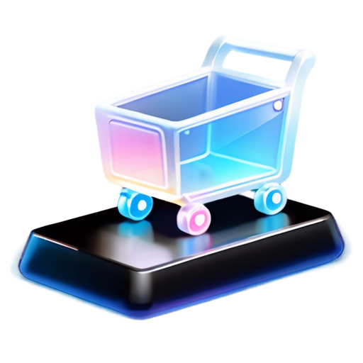 shop cart, plain minimalistic white, 2D - icon | sticker