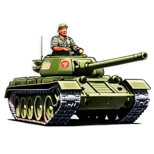 Russian agricultural worker on a Soviet tank cartoon icon for youtube channel with the caption TaHkucT_TpakTopucT - icon | sticker