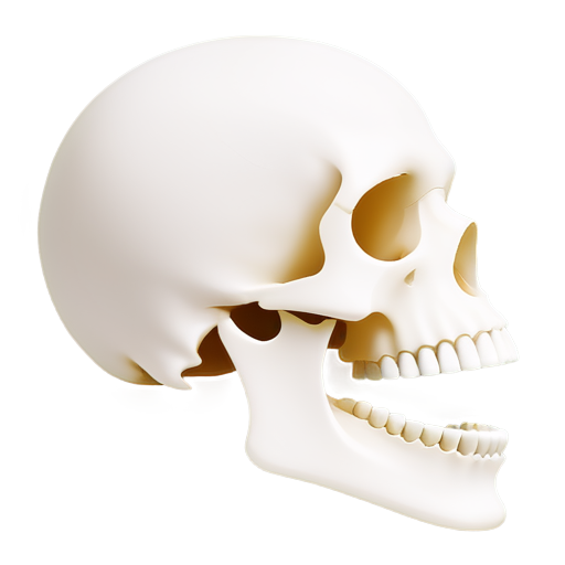 white skull, minimalistic, screaming, side view - icon | sticker