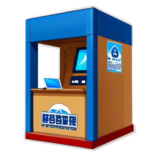 logo for self-registration kiosk for cargo port visitors - icon | sticker