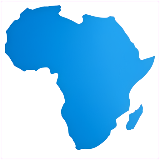 GiMS letter and Africa Map Blue color - icon | sticker