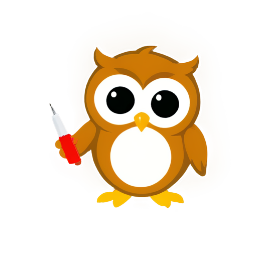 Owl with soldering iron and multimeter - icon | sticker