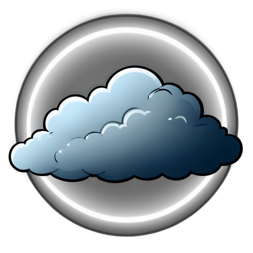 Storm Cloud in circle cartoon - icon | sticker