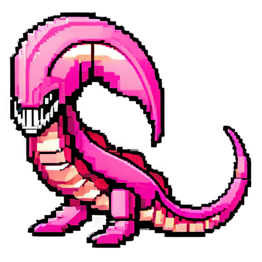 pixel art pink skorpion - icon | sticker