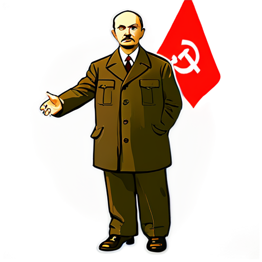 red, lenin, communist, radio - icon | sticker
