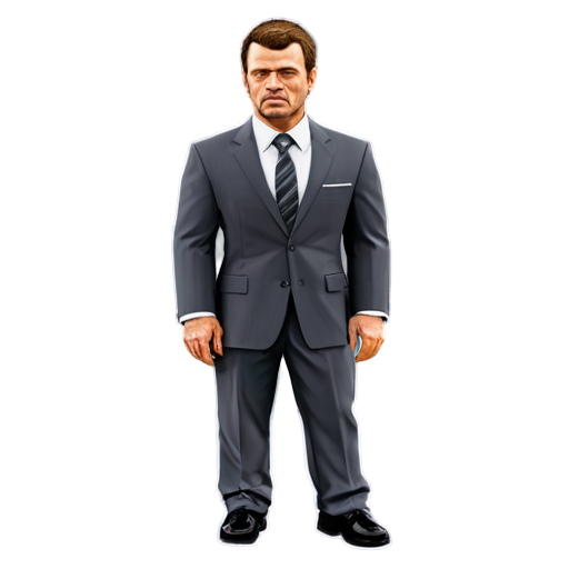 GTA V, Michael, grey suit, only head - icon | sticker