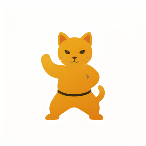 orange kung fu cat - icon | sticker