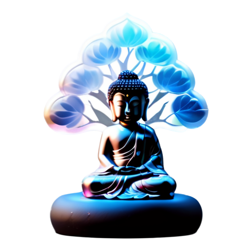 buddha seating near tree - icon | sticker