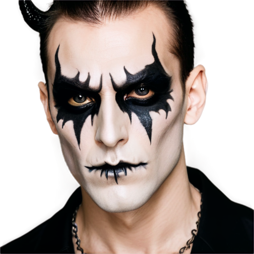 black metal devilish sick make-up for man - icon | sticker