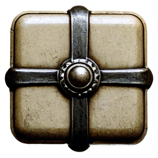 simple medieval button square - icon | sticker