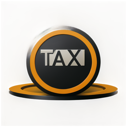 A complex 3D render of an ultra-detailed. taxi icon with orange and black colors. beautiful studio soft light, rim light, vibrant details. - icon | sticker