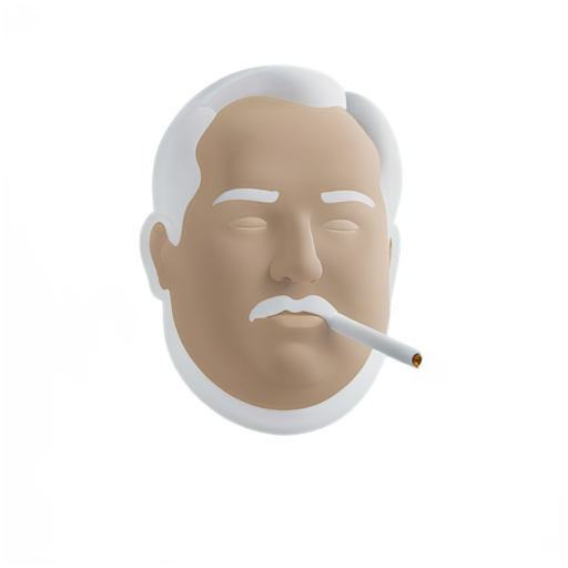 face of a fat man smoking vape - icon | sticker