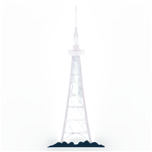 a radio tower, a skyscraper, a construction crane - icon | sticker