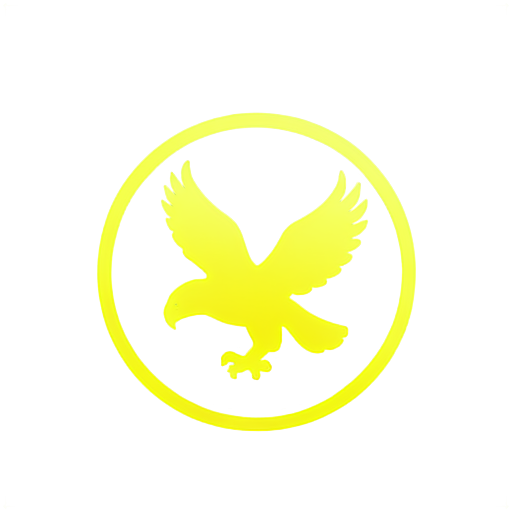 create a logo about eagles nest or alamut iwant a round circle in center and a golden eagle flying - icon | sticker