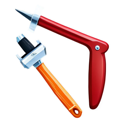 artistic style saw and hammer - icon | sticker