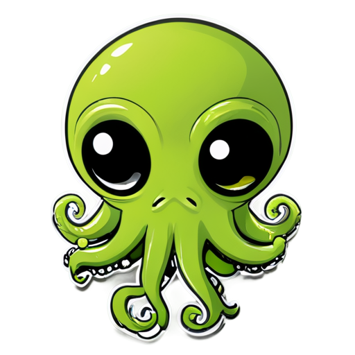 speher monstr with one eye and tentacles - icon | sticker