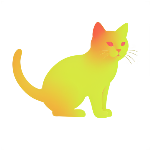 neon cat, flat style - icon | sticker