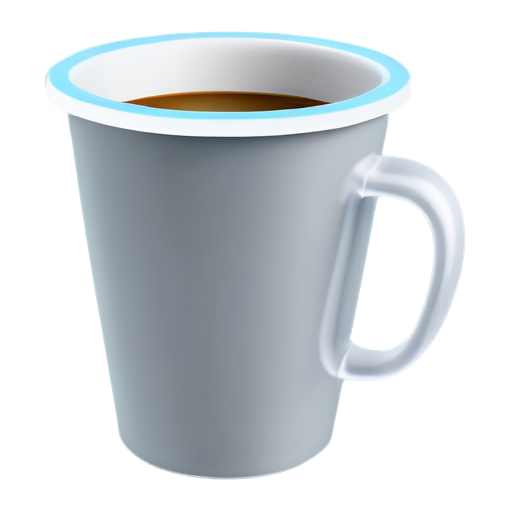 unusual 3d coffee cup - icon | sticker