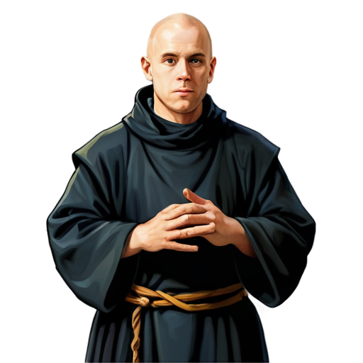 medieval monk, paint style, - icon | sticker