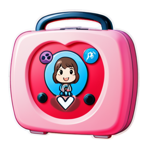 cute Automatic External Defibrillator - icon | sticker