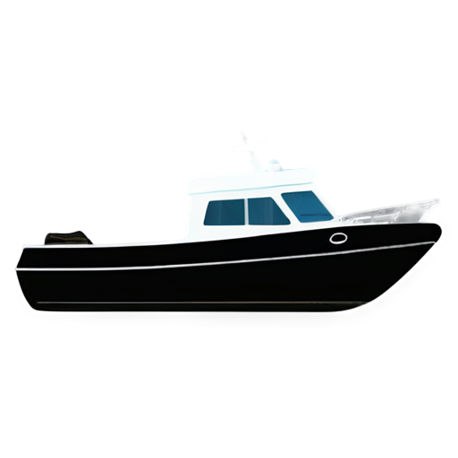 boat icon flat style, color of the line black, no inside color, background white - icon | sticker