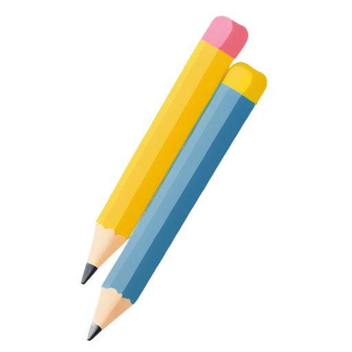 Multiple pencils and an eraser - icon | sticker