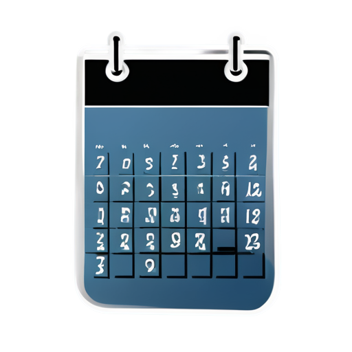 elegant simple calligraohic icon of calendar, looks like handwriting style with outlines only - icon | sticker