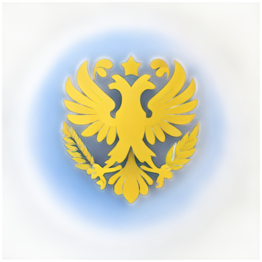 Design a symbol for a moscow bank department, two-headed eagle logo of Bank of Russia, wheat, blue vibes. Please develop a minimalistic, visually appealing design that can be used as a logo, on circle - icon | sticker