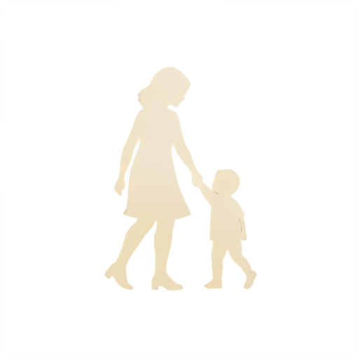 family and baby with the back light beige no background - icon | sticker