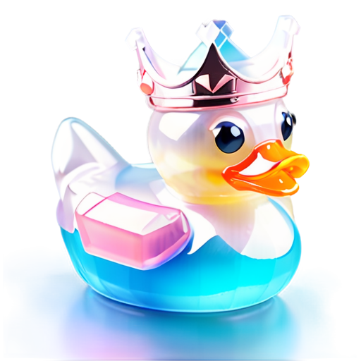 A rubber duck with a king's crown and a Minecraft pickaxe. - icon | sticker