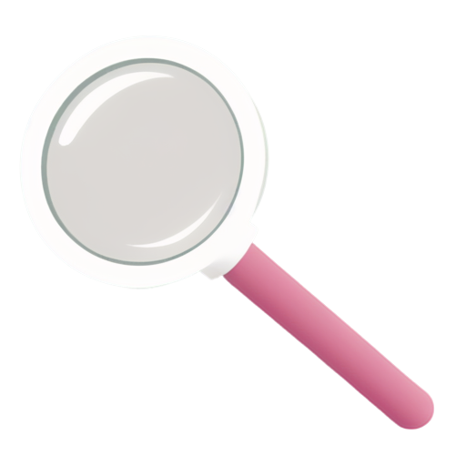 create a picture for the channel about benchmarking and product design you can use a magnifying glasses, pink color - icon | sticker