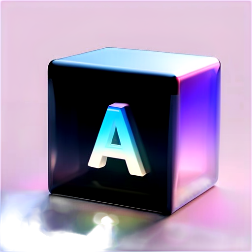 cube letter "A.I." - icon | sticker