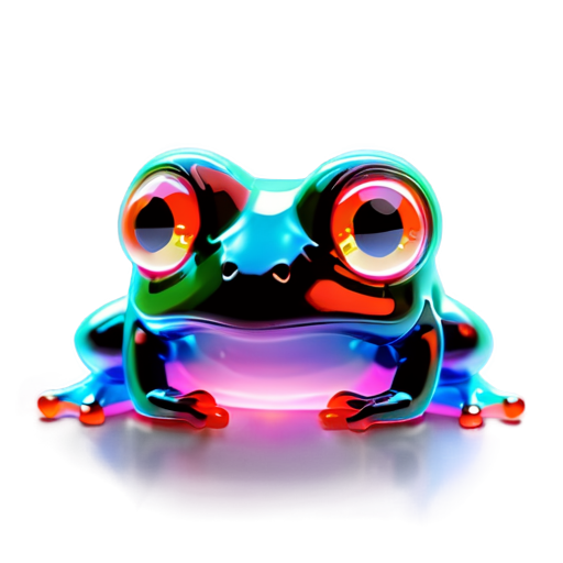 Magic glowing frog with infinity eyes - icon | sticker