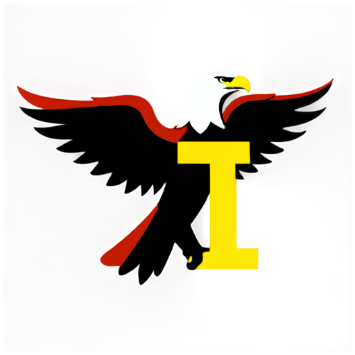 The letter T in the form of a perched eagle, one colored, like crowd strike - icon | sticker